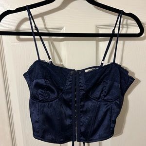 Navy blue corset top Pacsun / La Hearts